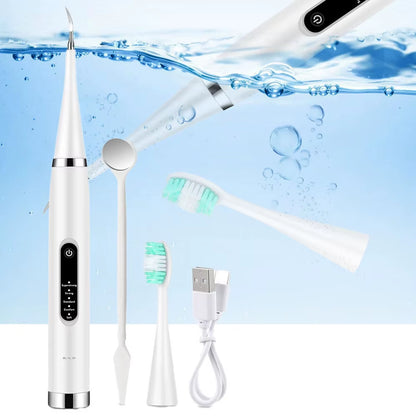 Ultrasonic Plaque Tarter Remover Kit for Teeth Dental Scaler Tooth Cleaner White