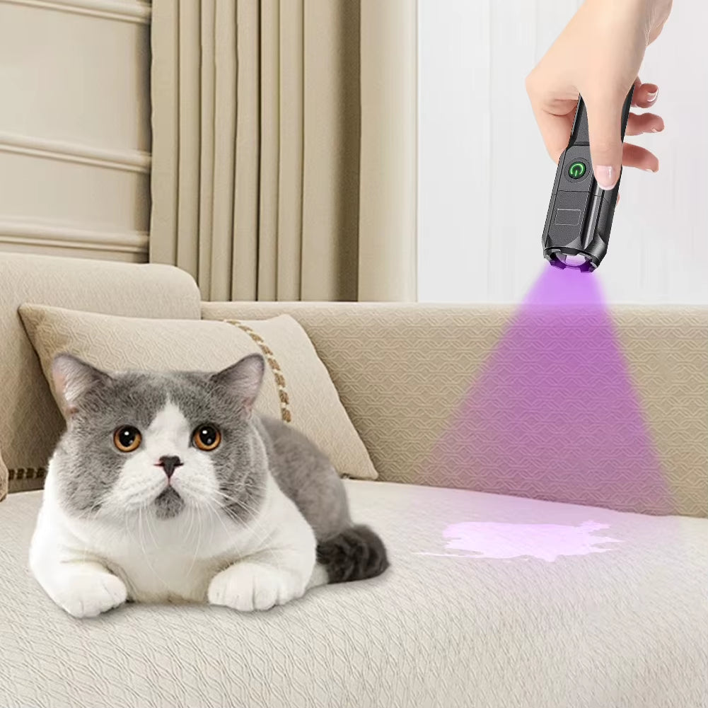 395Nm Blacklight Flashlight USB Rechargeable Ultraviolet Blacklight Portable Torch Light for Pet Urine Detection Resin Curing