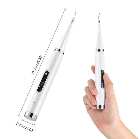 Ultrasonic Plaque Tarter Remover Kit for Teeth Dental Scaler Tooth Cleaner White